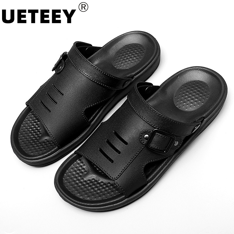 Vīriešu itāļu luksusa čības 2022. gada zīmola bieza zole, mīksta, ērta augstas kvalitātes brūna vīriešu ikdienas pludmales sandalijas čības