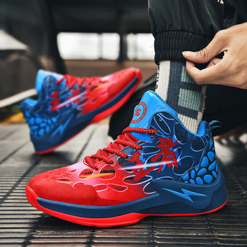 Марка Мъжки баскетболни маратонки Нехлъзгащи се носими спортни обувки за момчета Удобни спортни обувки Ежедневни спортни обувки за тенис