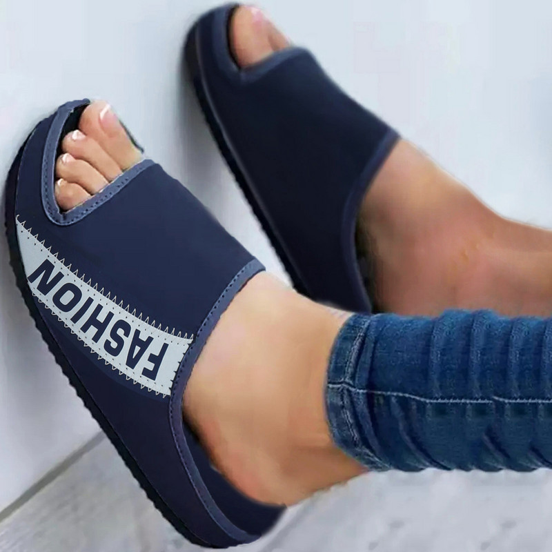 Vasaras čības Sievietēm Elpojošs Komforts Ikdienas ķīļi Kurpes Sporta Burtu raksts Atvērts purngals Čības Sandales Sievietēm