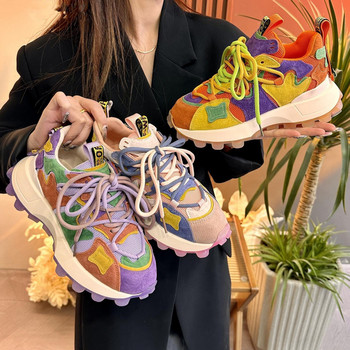 Марка Дамски обувки за скейтборд Маратонки с плоска дебела подметка Дамски спортни обувки Дишащи Zapatos Mujer Гумени ботуши Дамски обувки
