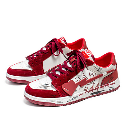 Oriģinālie vīriešu skeitborda apavi Modes apdrukāti vulkanizēti sporta apavi Vīriešu dizaineru apavi Ielu hiphopa plakanas čības vīriešiem