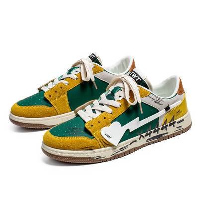 Oriģinālie vīriešu skeitborda apavi Modes apdrukāti vulkanizēti sporta apavi Vīriešu dizaineru apavi Ielu hiphopa plakanas čības vīriešiem