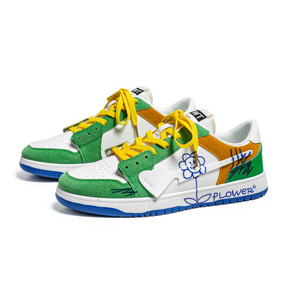 Oriģinālie vīriešu skeitborda apavi Modes apdrukāti vulkanizēti sporta apavi Vīriešu dizaineru apavi Ielu hiphopa plakanas čības vīriešiem