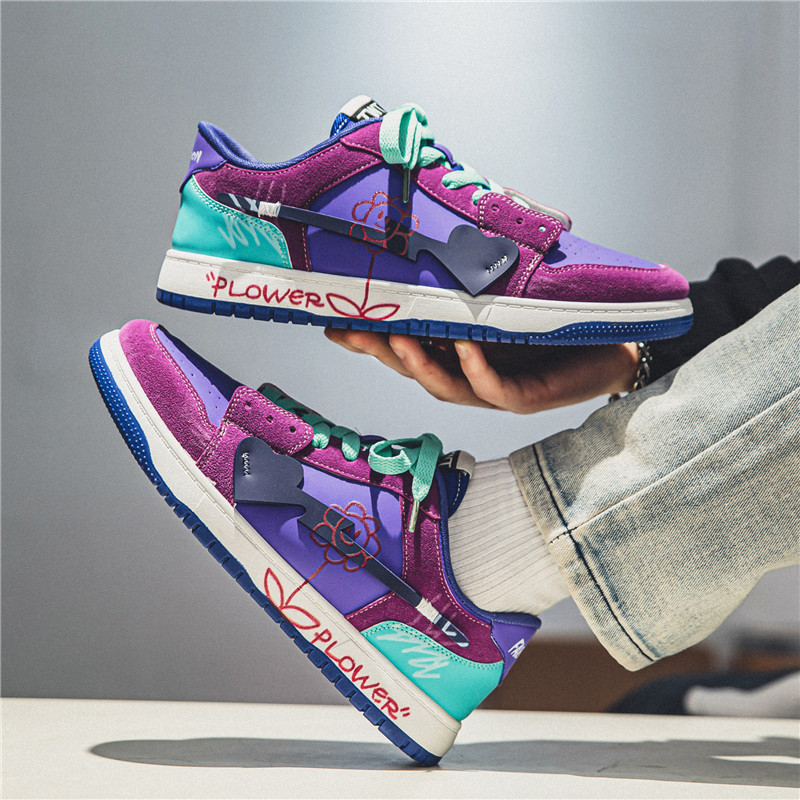 Oriģinālie vīriešu skeitborda apavi Modes apdrukāti vulkanizēti sporta apavi Vīriešu dizaineru apavi Ielu hiphopa plakanas čības vīriešiem