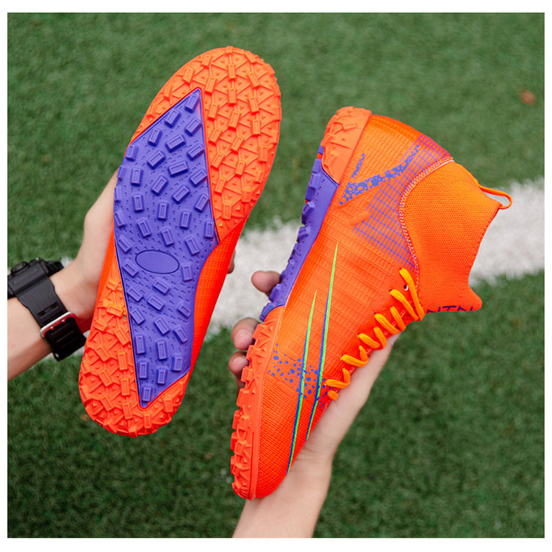 Férfi futballcipők kültéri csúszásmentes TF kényelmes, magas bokával női tornacipők futball edzőmeccs gyerekek fiúk futballcipők