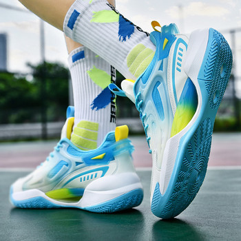Унисекс лилави маркови мъжки баскетболни обувки Chunky Професионални маратонки Мъжки мрежести дишащи спортни обувки мъжки размер 36-45