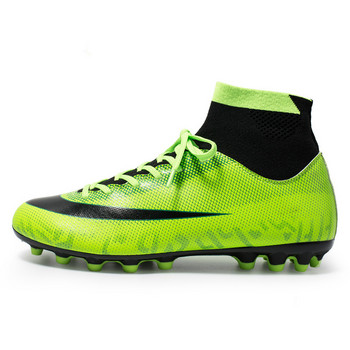 Мъжки футболни обувки с високи глезени, дълги AG нокти, щипки отдолу, удобни, изкуствена трева на открито, футболни тренировки zapatos de fútbol