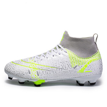 Мъжки футболни обувки с връзки и нехлъзгащи се високи глезени FG Тренировка на трева на открито Спортен мач Дамски детски маратонки Футболни обувки