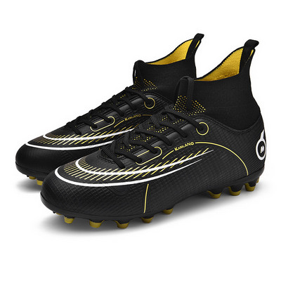 Kiváló minőségű légáteresztő zoknis csizma futball gyerekeknek, hosszú tüskék, professzionális futball tornacipők tinédzser párok futsal kapcsok