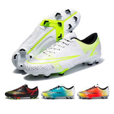 Нови мъжки футболни обувки с дълги шипове с връзки AG Outdoor Grass Football Training Match Sneakers Дамски детски футболни обувки Размер 34-45