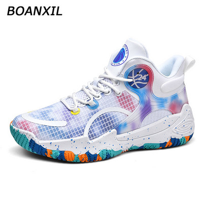 BOANXIL Унисекс пролетни експлозивни мрежести дишащи неплъзгащи се плътни баскетболни обувки Защита на пакета Удобни спортни обувки