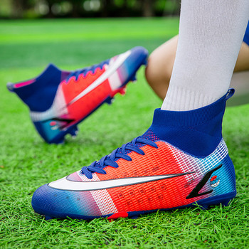 2022 Марка Модни футболни обувки Мъже Жени Дишащи чорапи Професионални маратонки Футболни мъже Дълги шипове Обувки за футзал Маратонки