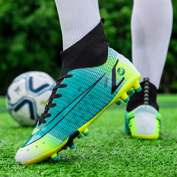 2022 Марка Модни футболни обувки Мъже Жени Дишащи чорапи Професионални маратонки Футболни мъже Дълги шипове Обувки за футзал Маратонки