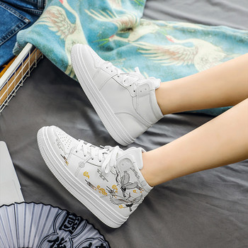 Бордови обувки в китайски стил Мъжки Дамски Вулканизирани обувки Маратонки на платформа Момичета Ежедневни обувки за скейтборд Обувки с равни обувки Скейт обувки графит