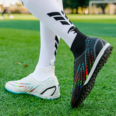 Jauns dizains Modes Futbola Zābaki Vīriešu Elpojošas Zeķes Kurpes Soocer Piespraudes Vīriešu Zāle Garas Smailes Futzāla kedas Botas De Futbol