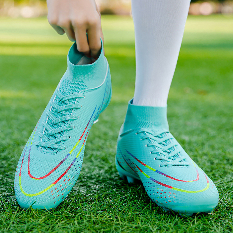 Jauns dizains Modes Futbola Zābaki Vīriešu Elpojošas Zeķes Kurpes Soocer Piespraudes Vīriešu Zāle Garas Smailes Futzāla kedas Botas De Futbol