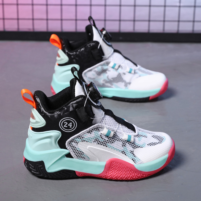 Rudens sieta bērnu basketbola apavi elpojoši bērnu apavi kedas Neslīdoša gumijas zole zēniem skriešanas apavi meitenēm grozs mazulim