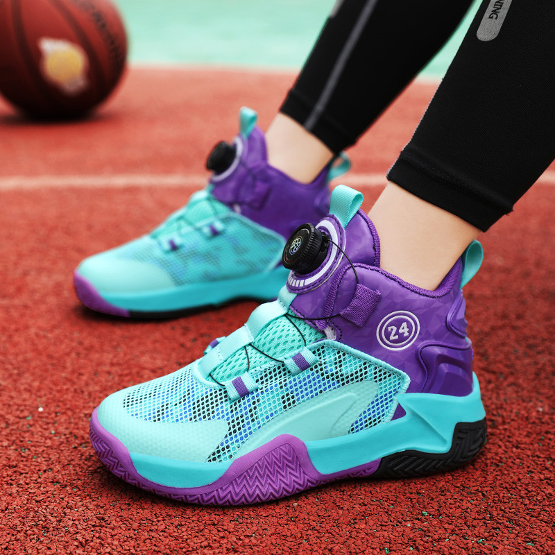 Rudens sieta bērnu basketbola apavi elpojoši bērnu apavi kedas Neslīdoša gumijas zole zēniem skriešanas apavi meitenēm grozs mazulim