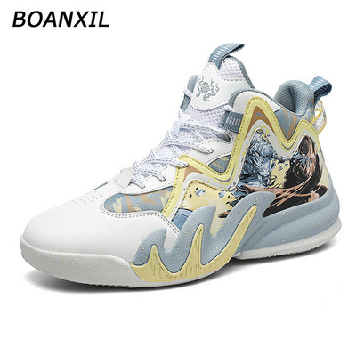 BOANXIL Unisex Personalized Totem Fashion Баскетболни обувки Противоплъзгаща гумена външна подметка Пакет Защита Удобни спортни обувки