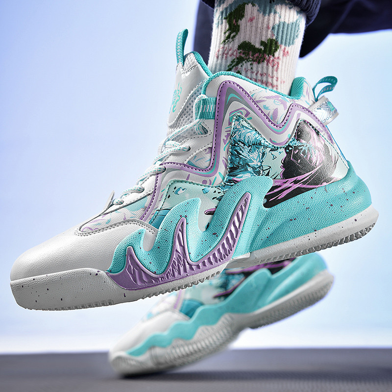 BOANXIL Unisex personalizēti Totem modes basketbola apavi Pretslīdes gumijas ārējās zoles paketes aizsardzība Ērti sporta apavi