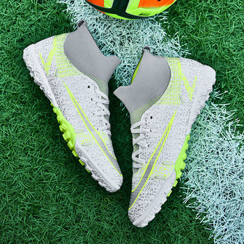 Горещи разпродажби Модни оригинални футболни обувки за мъже Жени Професионални футболни обувки за трева Society Men Леки маратонки за футзал