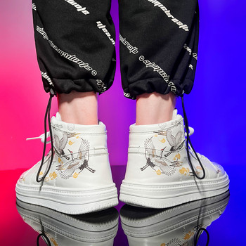 Двойка Модни Мъжки Женски Вулканизирани Обувки Мъжки Есенни Зимни Памук Топли Обувки Момичета Ежедневни Скейтборд Обувки графити