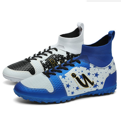 Augstas kvalitātes modes futbola zābaki pusaudžiem, elpojošas zeķes, futbolsiksnas Vīriešu pāris, gari smailes, futzāla kedas, liela izmēra 48