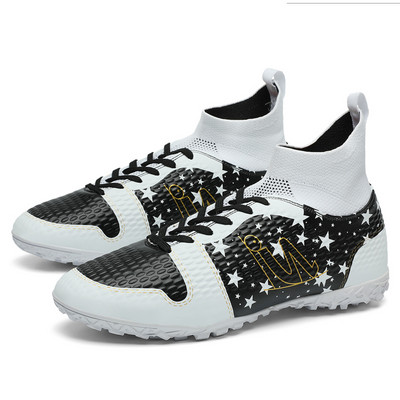 Augstas kvalitātes modes futbola zābaki pusaudžiem, elpojošas zeķes, futbolsiksnas Vīriešu pāris, gari smailes, futzāla kedas, liela izmēra 48