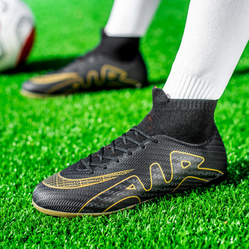 Детски чорапи за открито Футболни обувки Дълги шипове Леки мъжки дамски футболни обувки С връзки Мъжки футболни обувки botas de fútbol