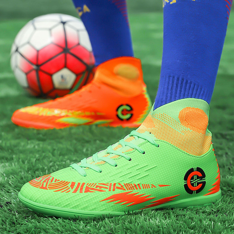 Márka Divat Légáteresztő zokni Futball Csizmák Férfi Párok TF Foci edzőcipők Férfi Outdoor Futsal Cipők Nagy 46 Botas futbol