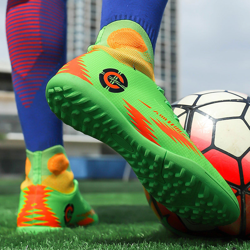 Márka Divat Légáteresztő zokni Futball Csizmák Férfi Párok TF Foci edzőcipők Férfi Outdoor Futsal Cipők Nagy 46 Botas futbol