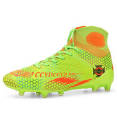 Nagy méretű 35-46 Magas szárú zöld futballcipő Uniszex csúszásgátló férfi futballtornacipő zokni légáteresztő női sportcipő