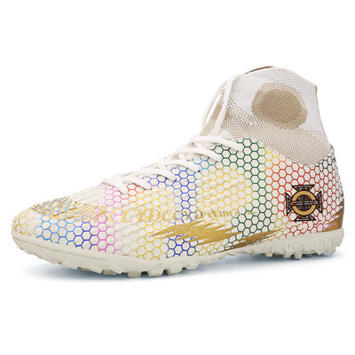 Nagy méretű 35-46 Magas szárú zöld futballcipő Uniszex csúszásgátló férfi futballtornacipő zokni légáteresztő női sportcipő