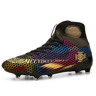 Nagy méretű 35-46 Magas szárú zöld futballcipő Uniszex csúszásgátló férfi futballtornacipő zokni légáteresztő női sportcipő