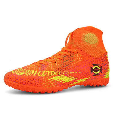 Nagy méretű 35-46 Magas szárú zöld futballcipő Uniszex csúszásgátló férfi futballtornacipő zokni légáteresztő női sportcipő