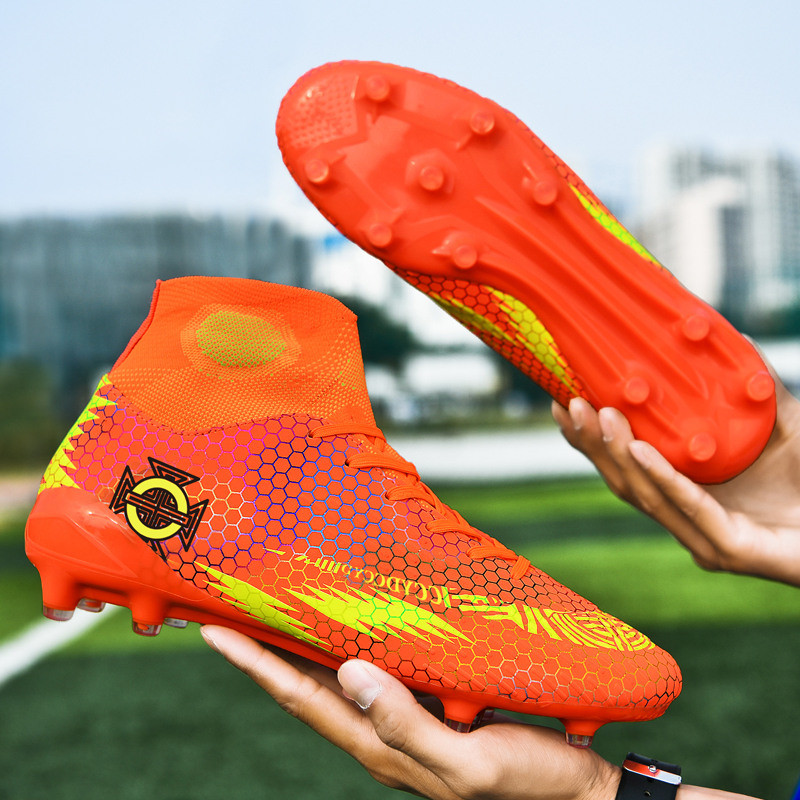 Nagy méretű 35-46 Magas szárú zöld futballcipő Uniszex csúszásgátló férfi futballtornacipő zokni légáteresztő női sportcipő