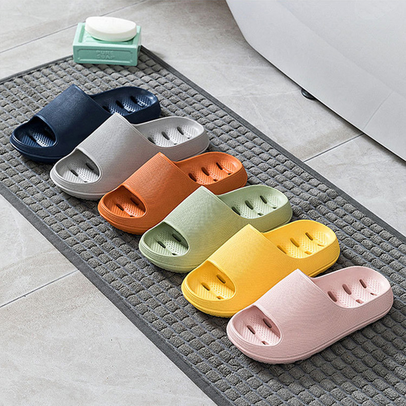 ThickerHome Couples Slaidi Dobi Bieza Zole Mīkstas Iekštelpu čības Vīriešiem Sievietēm Pretslīdes Sandales Vasaras Vannas istabas Vannas Platformas Kurpes