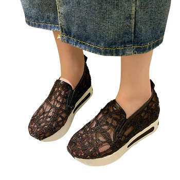 Διχτυωτές αναπνέουσες casual μονό παπούτσια για γυναίκες την καλοκαιρινή σεζόν 2023 με γυναικεία παπούτσια με χαμηλό τακούνι Casual σαγιονάρες για το σπίτι Γυναικεία