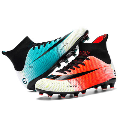 Aukštos kojinės Futbolo batai Draugijos Vyriški užsegami futbolo batai TF/AG Treniruotės Sportiniai Futsal Batai Vaikams Chuteira Campo Futbolo sportbačiai