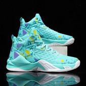 Basketbola apavi Vīriešu sporta apavi ar augstu augšdaļu Basketbola apavi pret slīdēšanu Polsterēti vīriešu sporta apavi 36.-45.