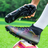 33-47 dydžio futbolo bateliai suaugusiems ir vaikams TF/FG futbolo batai su ilgiu spygliuku ir plokščiapadžiu sportbačiai Unisex sportiniai batai