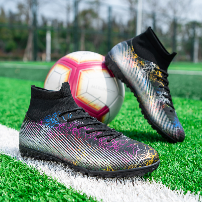 33-47 dydžio futbolo bateliai suaugusiems ir vaikams TF/FG futbolo batai su ilgiu spygliuku ir plokščiapadžiu sportbačiai Unisex sportiniai batai