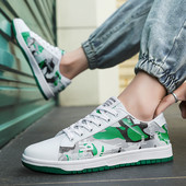 Fashion Printed Λευκά Ανδρικά Παπούτσια Skateboard Μεγάλο Μέγεθος 36-47 Παπούτσια Skate για άνδρες Γυναικεία Flat Casual Sneakers Basket Homme