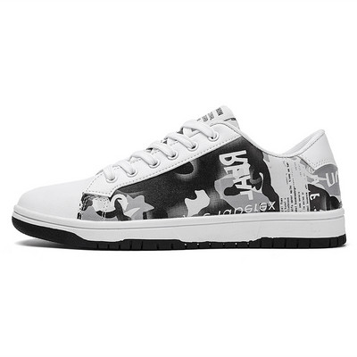 Fashion Printed Λευκά Ανδρικά Παπούτσια Skateboard Μεγάλο Μέγεθος 36-47 Παπούτσια Skate για άνδρες Γυναικεία Flat Casual Sneakers Basket Homme