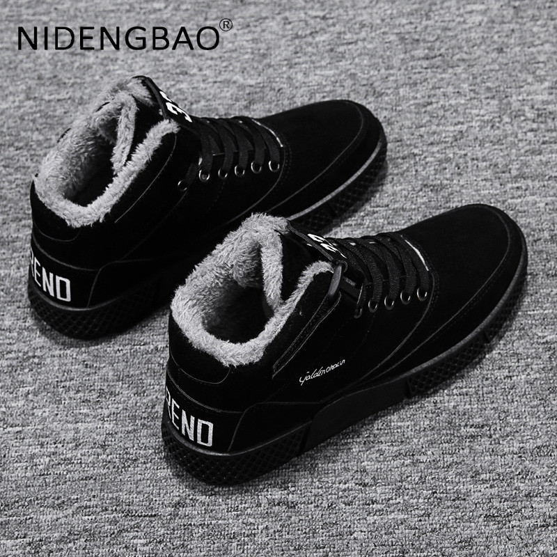 Μόδα Παπούτσια Skateboarding Ανδρικά Αθλητικά Παπούτσια Winter Plus Βελούδινα Άνετα Αντιολισθητικά Αντρικές Μπότες Flat αθλητικά παπούτσια υψηλής ποιότητας