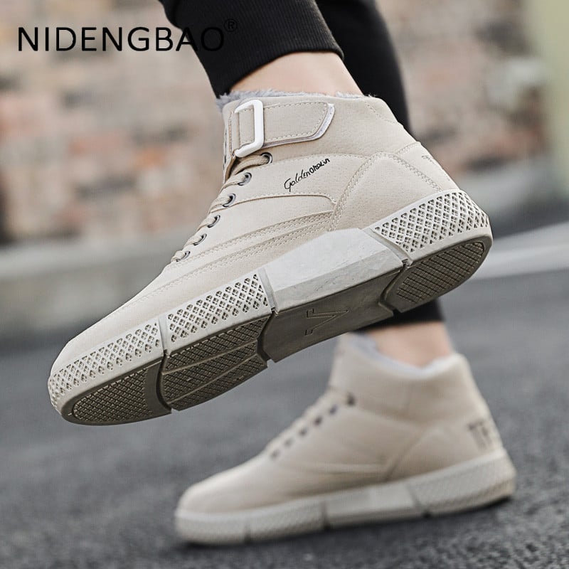 Μόδα Παπούτσια Skateboarding Ανδρικά Αθλητικά Παπούτσια Winter Plus Βελούδινα Άνετα Αντιολισθητικά Αντρικές Μπότες Flat αθλητικά παπούτσια υψηλής ποιότητας