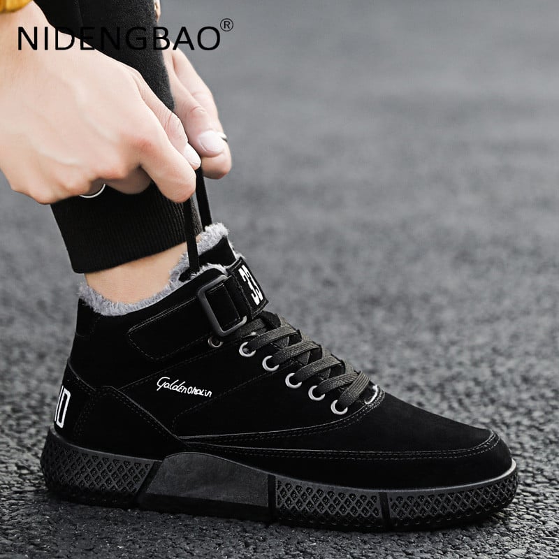Μόδα Παπούτσια Skateboarding Ανδρικά Αθλητικά Παπούτσια Winter Plus Βελούδινα Άνετα Αντιολισθητικά Αντρικές Μπότες Flat αθλητικά παπούτσια υψηλής ποιότητας
