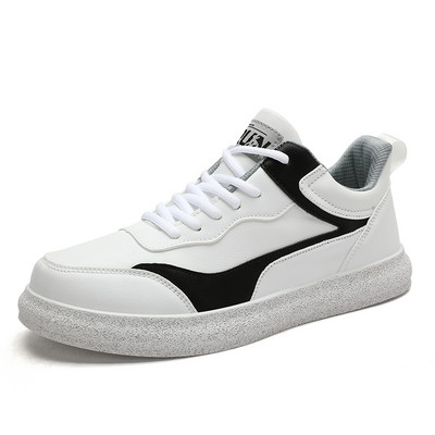 Vyriški sportiniai bateliai riedlenčių sportui iš poliuretano odos vyriški vaikščiojimo lauke laisvalaikio sportiniai batai suvarstoma plokščia avalynė Zapatillas de Hombre