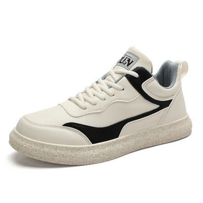 Vyriški sportiniai bateliai riedlenčių sportui iš poliuretano odos vyriški vaikščiojimo lauke laisvalaikio sportiniai batai suvarstoma plokščia avalynė Zapatillas de Hombre