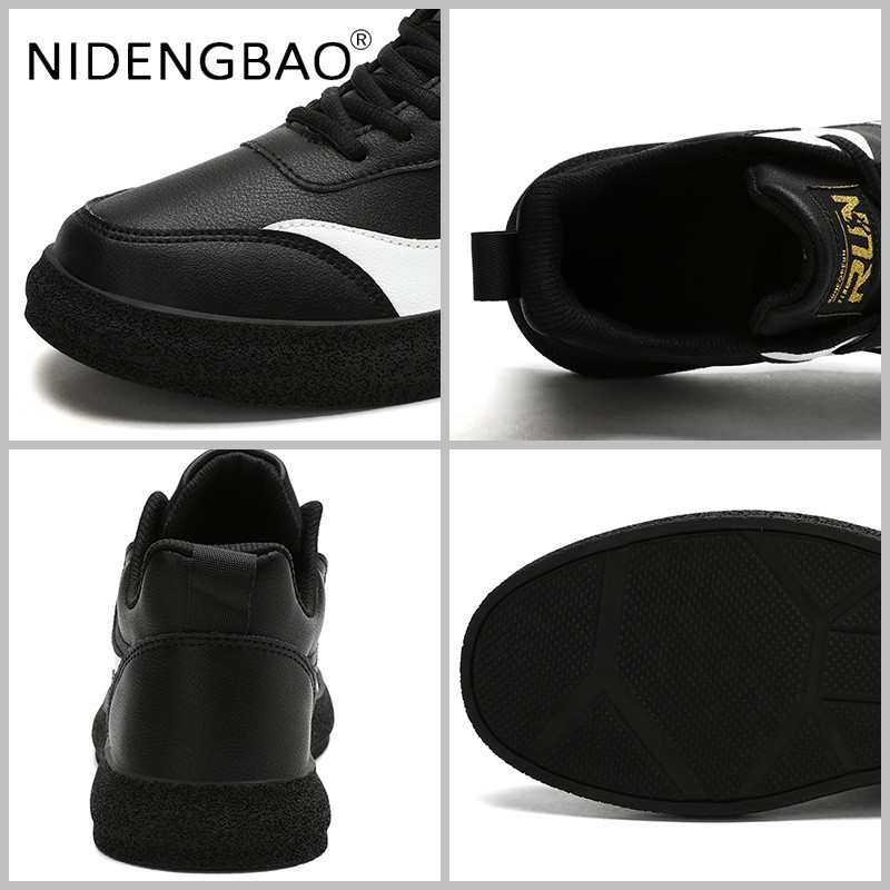 Vyriški sportiniai bateliai riedlenčių sportui iš poliuretano odos vyriški vaikščiojimo lauke laisvalaikio sportiniai batai suvarstoma plokščia avalynė Zapatillas de Hombre